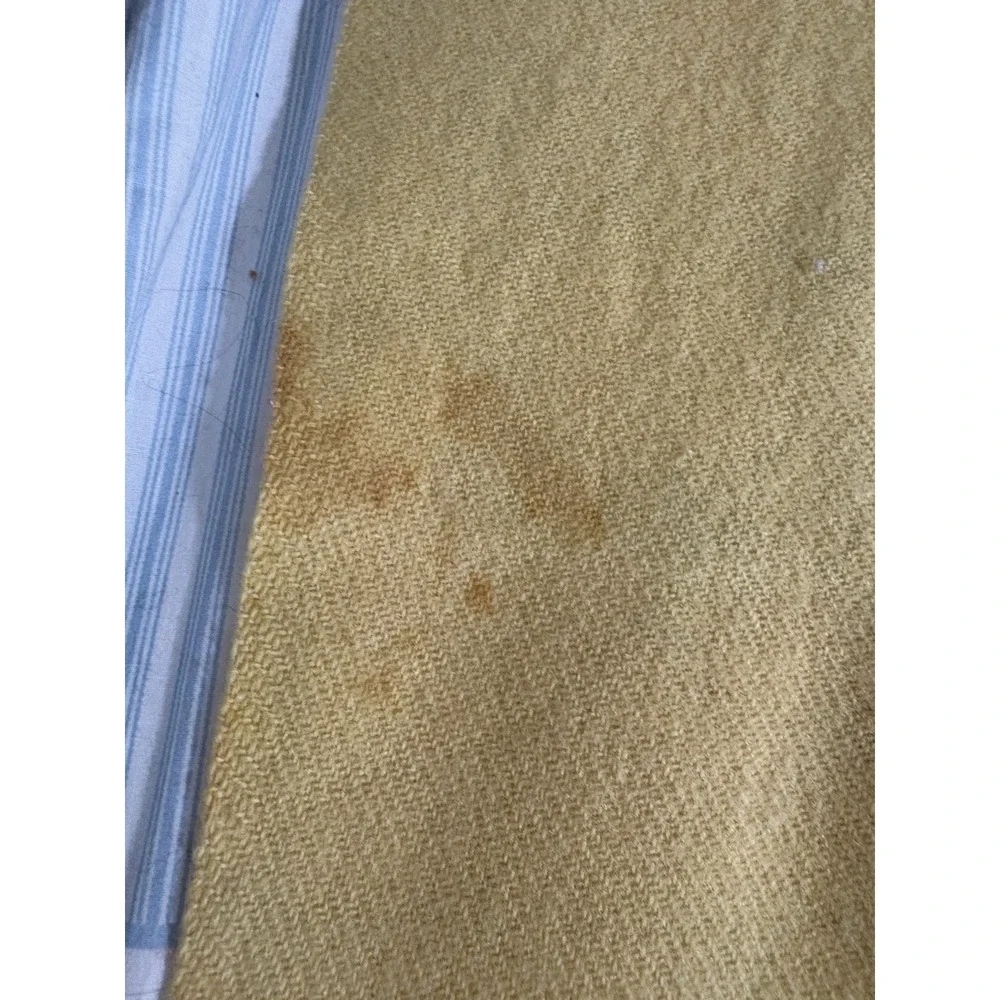 Vintage 70s Kenwood Twin/Full 100% Pure Virgin Wool Gold Blanket Made In Canada